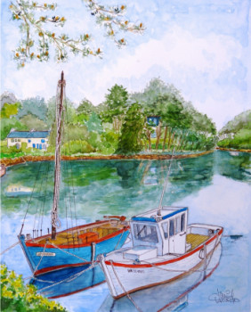 Named contemporary work « Golfe du Morbihan - le Pont-Neuf », Made by DANIEL HUARD