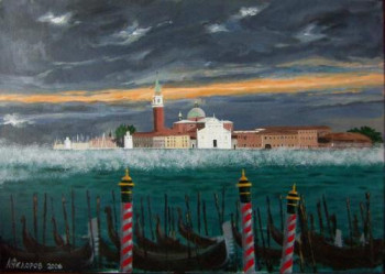 Named contemporary work « San Giorgio Venise.   acrylique », Made by ANDRé FEODOROFF