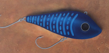 Named contemporary work « 616.    Ichtus X.   Leurre bleu », Made by IVE FONTAINE