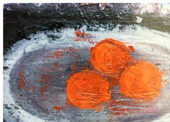 Named contemporary work « orange », Made by SYLVIE BESNIER