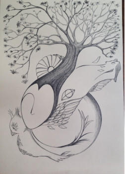 Named contemporary work « La sagesse de l'arbre », Made by JUSTINE GUYOMARD