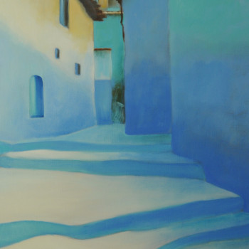 Named contemporary work « Chefchouen Maroc - L'escalier », Made by MARLEEN MELENS