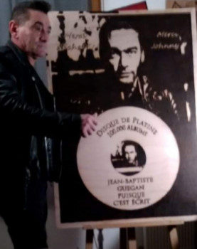 Named contemporary work « Portrait de jean baptiste guegan », Made by BIBI'S PYRO ART