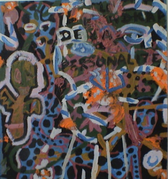 Named contemporary work « photography of a painting destroyed in mad anger 12 », Made by DAVID SROCZYNSKI