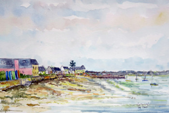 Named contemporary work « annexes rangées contre l'abri du marin à l'Ile Tudy », Made by MICHEL HAMELIN