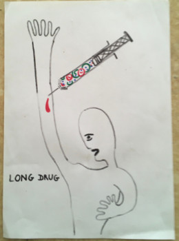Named contemporary work « long drug », Made by DAVID SROCZYNSKI
