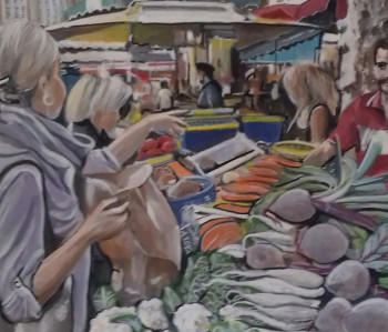 Named contemporary work « Le marché », Made by FRANCIS STANZIONE