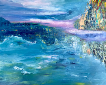 Named contemporary work « Ciel et mer », Made by L. DAVALAN