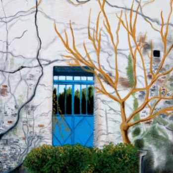 Named contemporary work « Porte bleue », Made by LEPORIARTSTUDIO