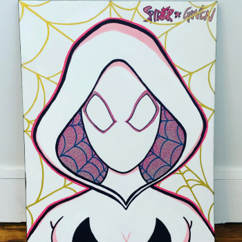 Named contemporary work « Spider gwen », Made by KOCOPOPART