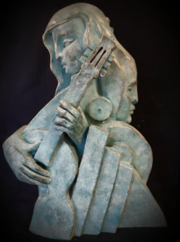 Named contemporary work « La Femme à la Guitare », Made by MARIKO