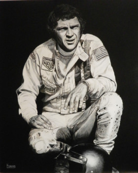 Named contemporary work « STEVE MCQUEEN LE MANS », Made by RICHY WAM K