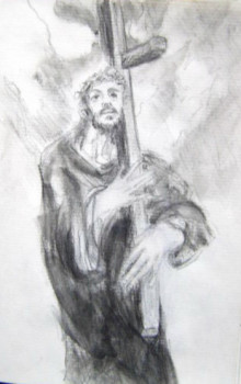 Named contemporary work « Croquis de Jésus Christ », Made by MITRA SHAHKAR