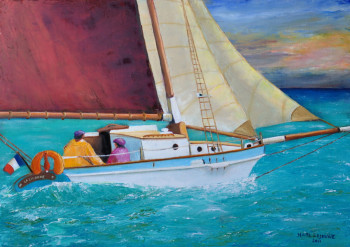 Named contemporary work « balade en mer », Made by MARC LEJEUNE