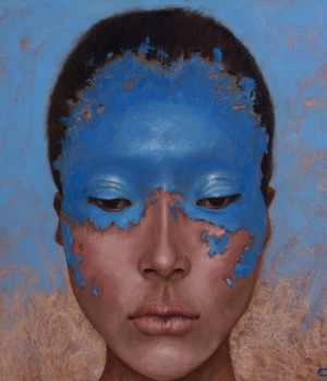 Named contemporary work « Blue », Made by OLGA SOKOLOVA