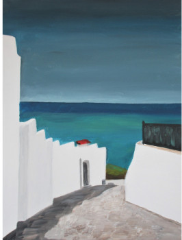 Named contemporary work « La ruelle au bord de l'eau », Made by LE GOUBEY