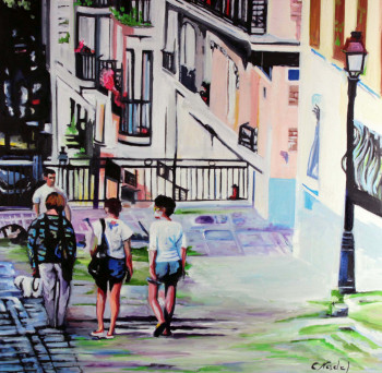 Named contemporary work « escaliers a Montmartre », Made by CLOTILDE NADEL