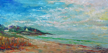 Named contemporary work « Soleil levant sur la pointe de Ste marine. », Made by MICHEL HAMELIN
