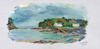 Named contemporary work « L'ile Tristan à Douarnenez », Made by MICHEL HAMELIN