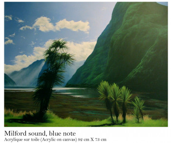 Named contemporary work « Milford sound, Blue note », Made by FISH
