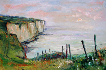 Named contemporary work « Falaises  à Etretat », Made by MICHEL HAMELIN