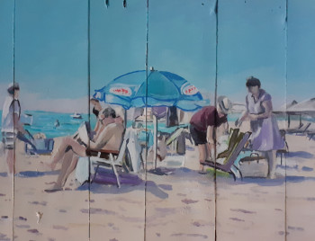 Named contemporary work « La plage 2 », Made by FRANCIS STANZIONE