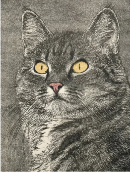 Named contemporary work « Le Chat », Made by JACKY ROUGET