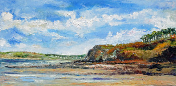 Named contemporary work « La plage du Rhys à Douranenez », Made by MICHEL HAMELIN