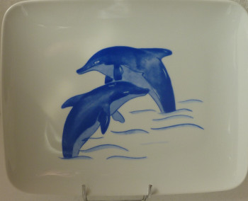 Named contemporary work « Grand plat "Les dauphins" », Made by ATELIER MCD85