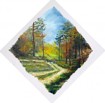 Named contemporary work « Coupe feu dans la forêt landaise. », Made by MICHEL HAMELIN