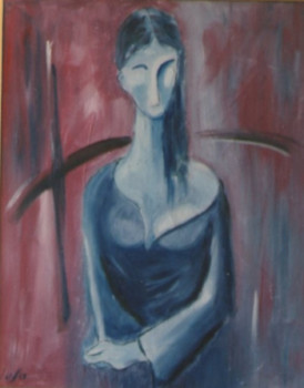 Named contemporary work « Robe bleue - (8p) », Made by LUC LUFA