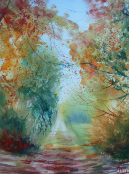 Named contemporary work « L'automne dans la forêt », Made by JACQUES MASCLET