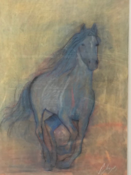 Named contemporary work « Bleu pony », Made by PIERRE JOSEPH