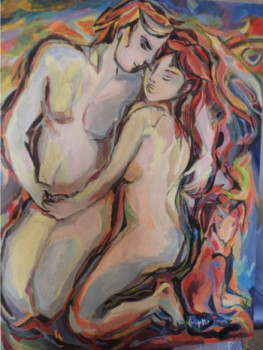 Named contemporary work « couple nature 2 », Made by BRIGITTE SIMON