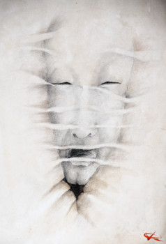Named contemporary work « ULULATO (crayon graphite et lavis) », Made by VERENE QUADRANTI