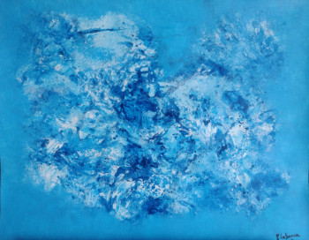 Named contemporary work « Effusion bleue », Made by MYRIAM CARBONNIER