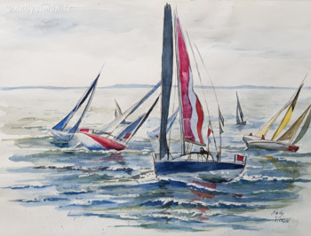 Named contemporary work « Solitaire du Figaro 4 », Made by NELLY SIMON