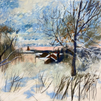 Named contemporary work « Paysage hivernal », Made by ELENARTKOSS
