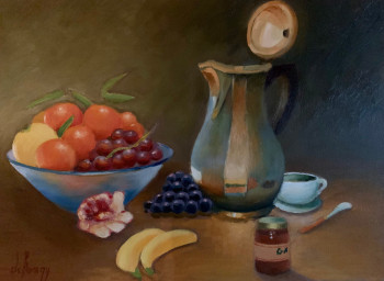 Named contemporary work « Coupe de fruits », Made by DE BENGY PATRICK