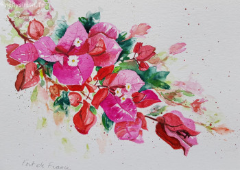 Named contemporary work « Bougainvilliers 1 », Made by NELLY SIMON