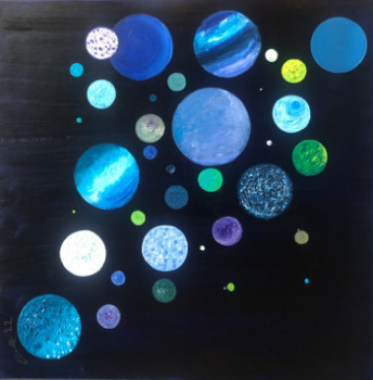 Named contemporary work « Blue », Made by CRANN PIORR’ART