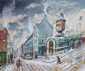 Named contemporary work « Le Moulin de la Galette », Made by éRIC RAIMBAULT