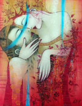 Named contemporary work « IN MY ARMS », Made by ALBENA