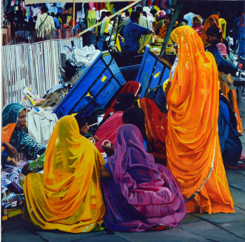 Named contemporary work « Le Marché en Inde », Made by OLIVER