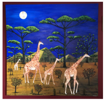 Named contemporary work « Girafes au clair de lune 5 ( Les Caméléopards ) ... », Made by FRANK