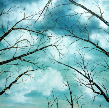 Named contemporary work « Arbres d'automne (VENDU) », Made by ANNE ROBIN