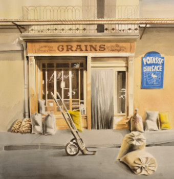 Named contemporary work « boutique de grains », Made by GILLEROY