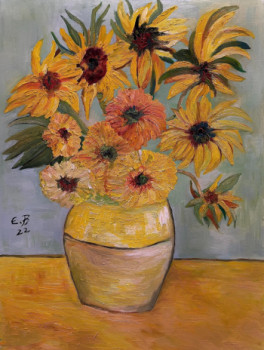 Named contemporary work « Flowers of the sun. », Made by FONTECLOSE ART