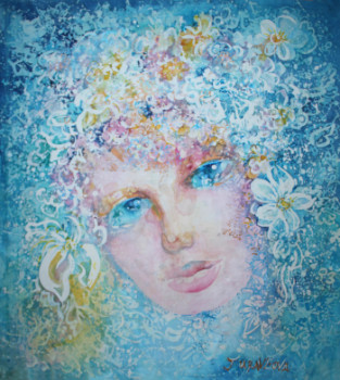 Named contemporary work « Les yeux bleus », Made by LIUBOV JURAVLIOVA