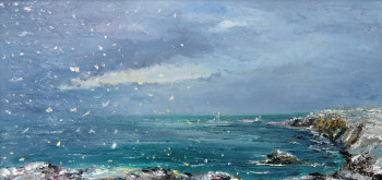 Named contemporary work « Neige à la pointe du Raz », Made by MICHEL HAMELIN